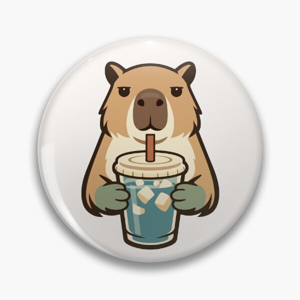 Item preview, Capybara Cartoon with Iced Drink  designed and sold by stylishdzign.