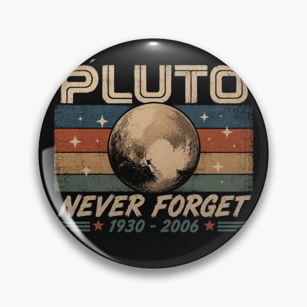 Item preview, Pluto Never Forget Funny Science Geek & Space Retro designed and sold by Kladhadredo.