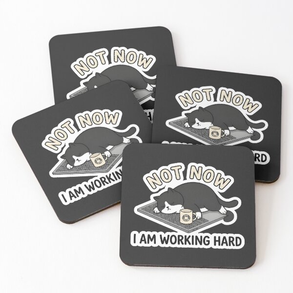 Item preview, Not Now I Am Working Hard Funny Lazy Cat Laptop designed and sold by eihabo.