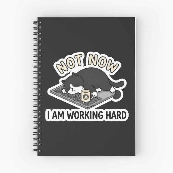 Item preview, Not Now I Am Working Hard Funny Lazy Cat Laptop designed and sold by eihabo.