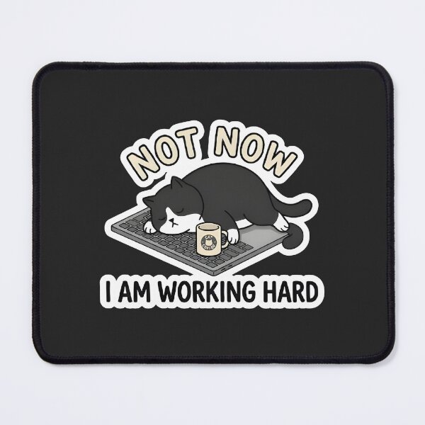 Item preview, Not Now I Am Working Hard Funny Lazy Cat Laptop designed and sold by eihabo.