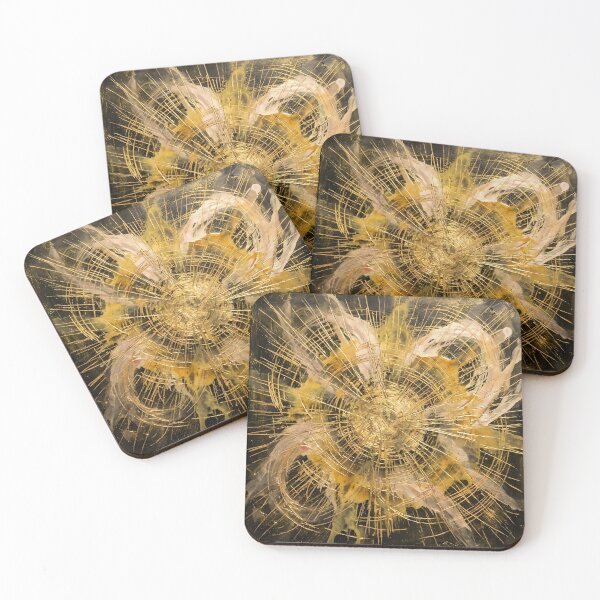 Item preview, Gold Energy Burst Abstract Flower designed and sold by ArtlightStudio.