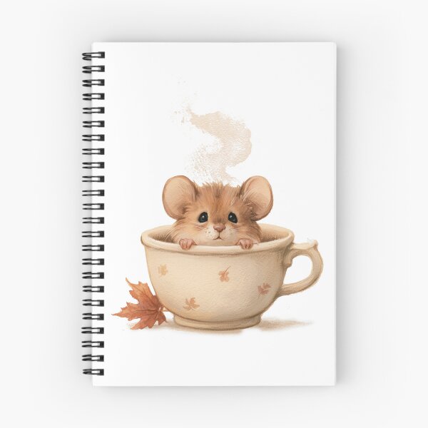 Item preview, Cozy Autumn Mouse in Coffee Cup designed and sold by Helenaphotoart.
