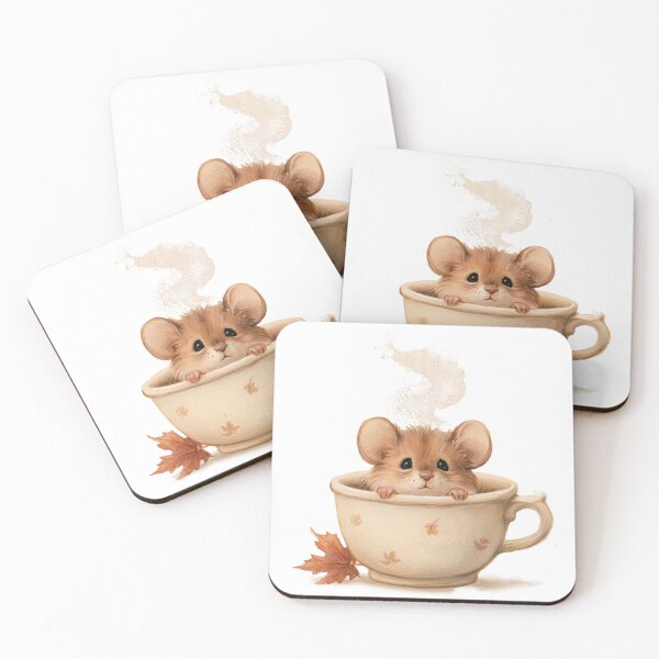 Item preview, Cozy Autumn Mouse in Coffee Cup designed and sold by Helenaphotoart.