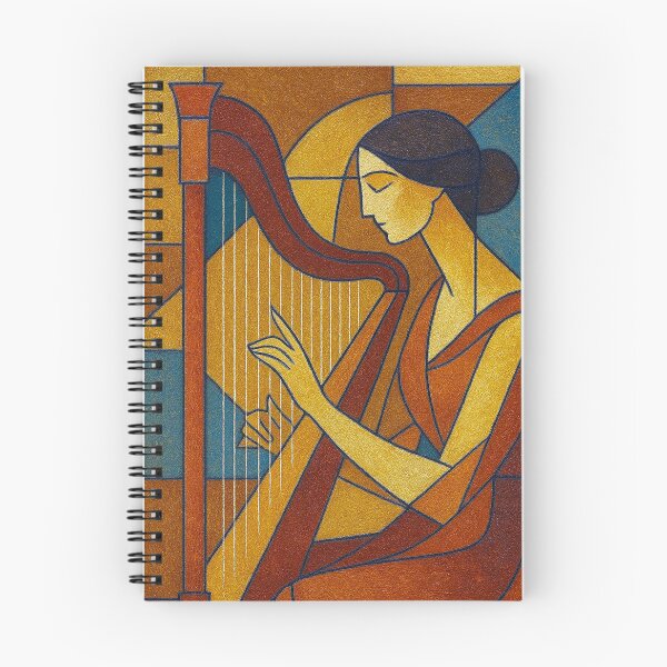 Item preview, Harpist Playing the Harp Illustration designed and sold by GalleryKauffeld.