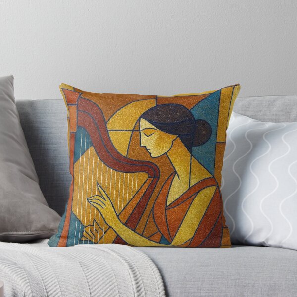 Item preview, Harpist Playing the Harp Illustration designed and sold by GalleryKauffeld.