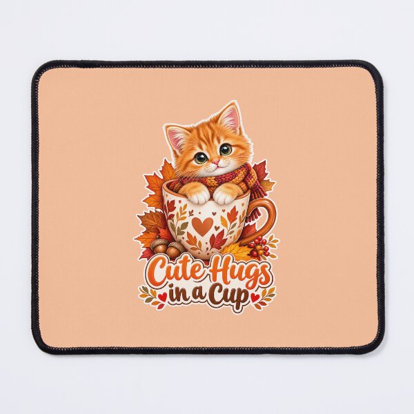 Item preview, Cute Orange Cat Hugs in a Cup for Fall designed and sold by Bossmommy84.