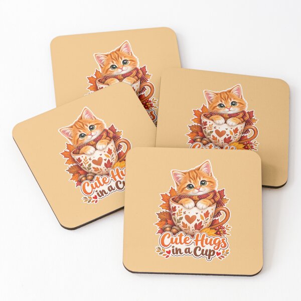 Item preview, Cute Orange Cat Hugs in a Cup for Fall designed and sold by Bossmommy84.