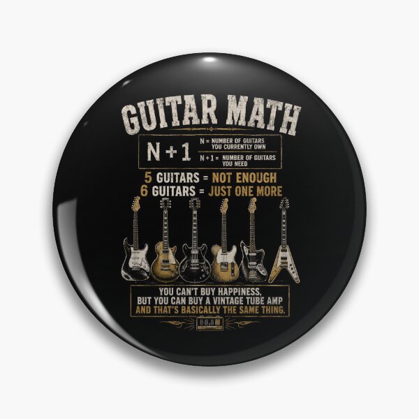 Item preview, Guitar Math Equation N+1 Funny Guitarist designed and sold by BeardWave.
