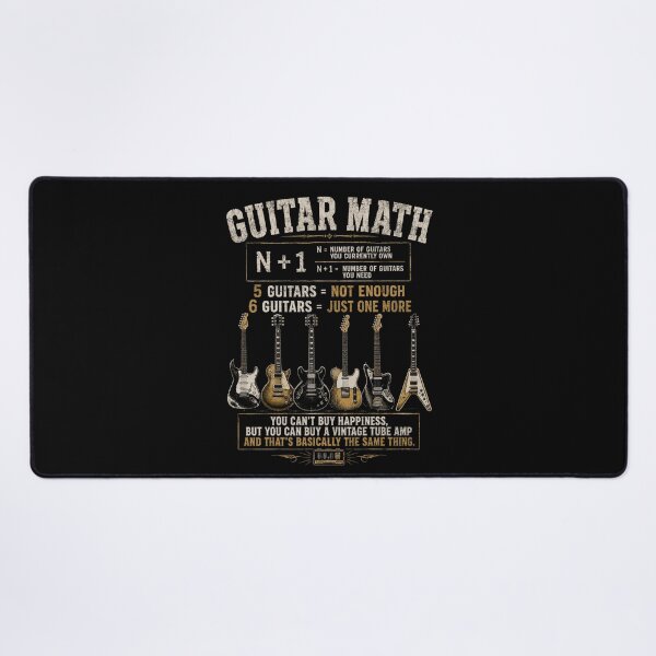 Item preview, Guitar Math Equation N+1 Funny Guitarist designed and sold by BeardWave.