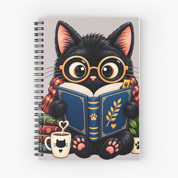 Item preview, Cozy Black Cat Reading Books – Cute Kawaii Book Lover Design designed and sold by aminomen.
