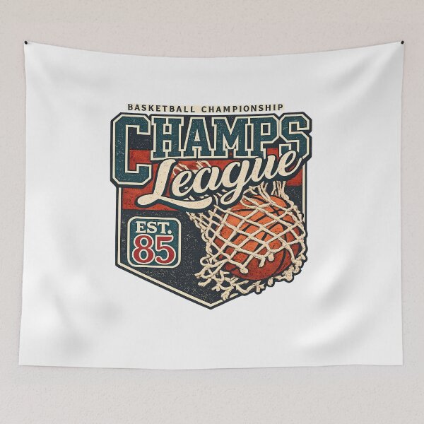 Item preview, Vintage Basketball Champs League Vintage Sports Crest Art designed and sold by DesignArtist.ia.