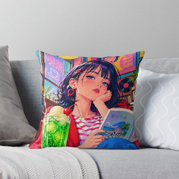 Item preview, Retro Japanese Cafe Girl – Melon Soda & Vintage Anime Pop Art | 80s 90s Japan Aesthetic designed and sold by アミヤジャ.