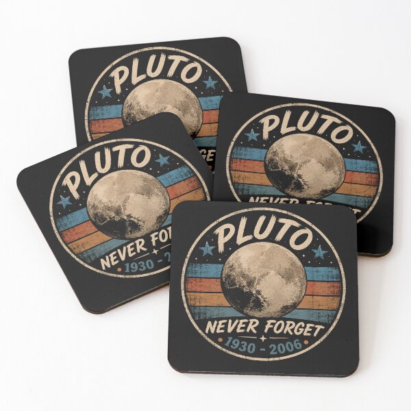 Item preview, Pluto Never Forget Funny Science Geek & Space Retro designed and sold by Kladhadredo.