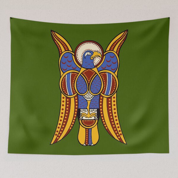 Item preview, The Evangelist's Raptor: Book of Armagh Celtic Eagle Art Print designed and sold by FreiherrPK.