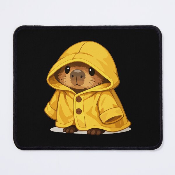 Item preview, Capybara Cartoon in Yellow Raincoat Artwork designed and sold by stylishdzign.