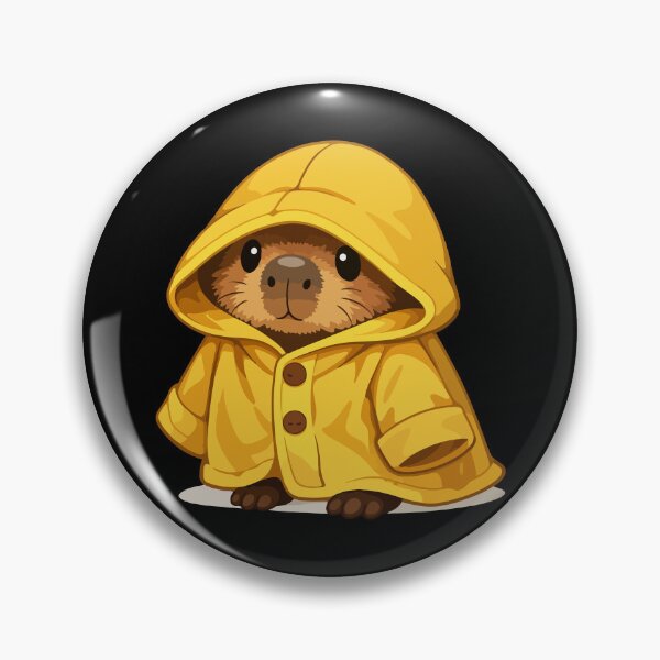 Item preview, Capybara Cartoon in Yellow Raincoat Artwork designed and sold by stylishdzign.