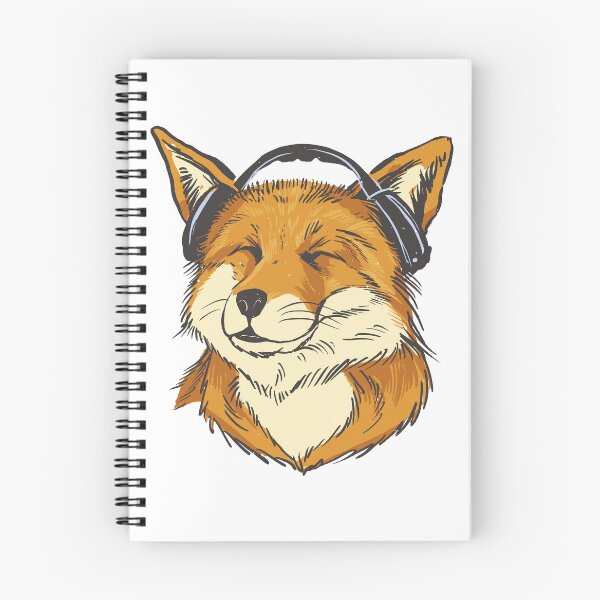 Item preview, Cute Fox Listening To Music Headphones Chill Vibes designed and sold by Hilal-Studio.