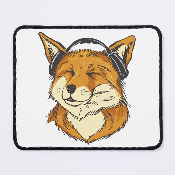 Item preview, Cute Fox Listening To Music Headphones Chill Vibes designed and sold by Hilal-Studio.