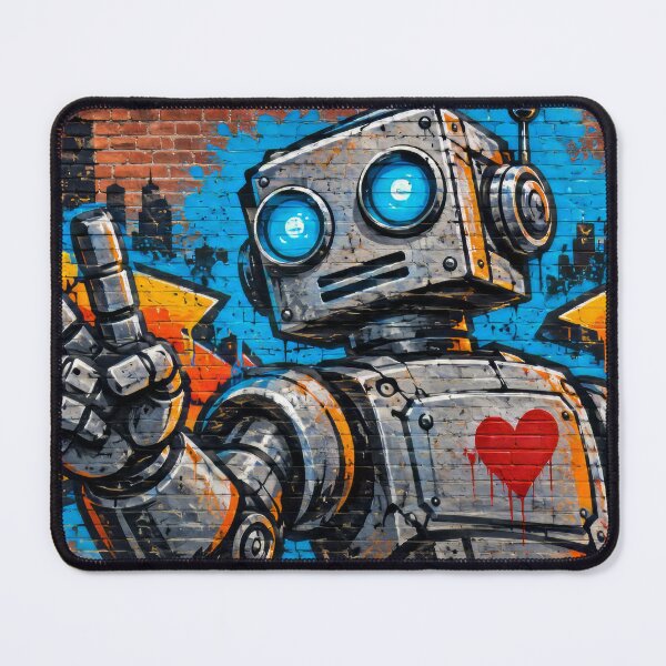 Item preview, Urban mural of a robot with a heart designed and sold by karlosss.