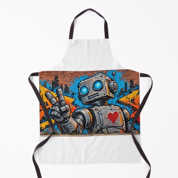 Item preview, Urban mural of a robot with a heart designed and sold by karlosss.