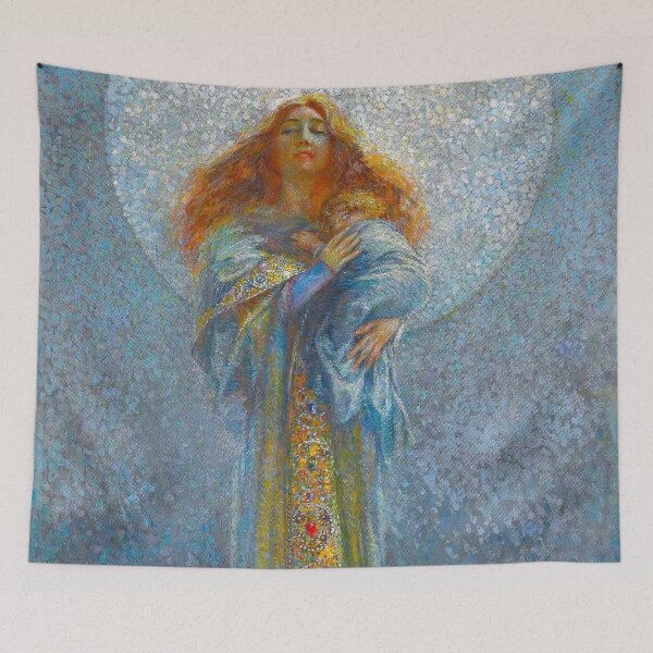 Item preview, Virgo oil canvas masterpiece by the Valencian Spanish painter and illustrator Luis Felipe Usábal y Hernández designed and sold by Jéanpaul  Ferro.