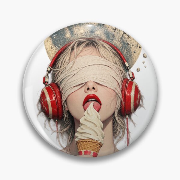 Item preview, Blindfolded Ice Cream Girl Retro Futurism designed and sold by itotoiro design.