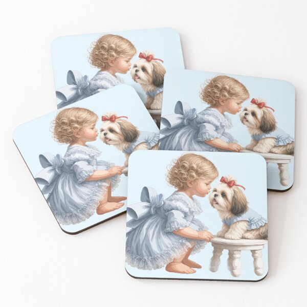 Item preview, Shih Tzu Best Friend – Vintage Girl and Dog designed and sold by PawsAndPallette .