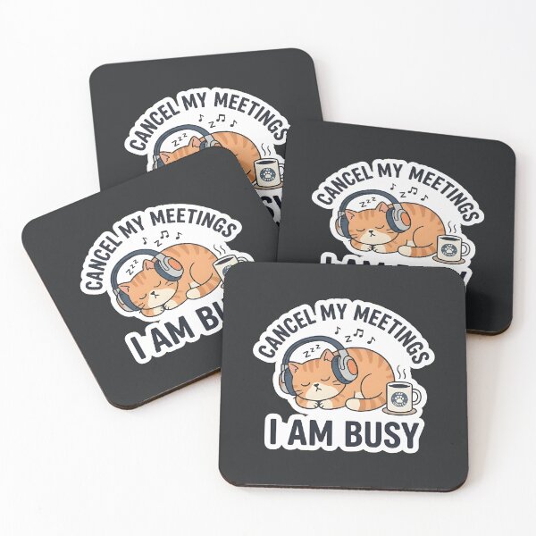 Item preview, Cancel My Meetings I Am Busy Funny Sleeping Cat designed and sold by eihabo.
