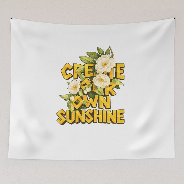 Item preview, Create Your Own Sunshine Floral Yellow Typography Art designed and sold by DesignArtist.ia.