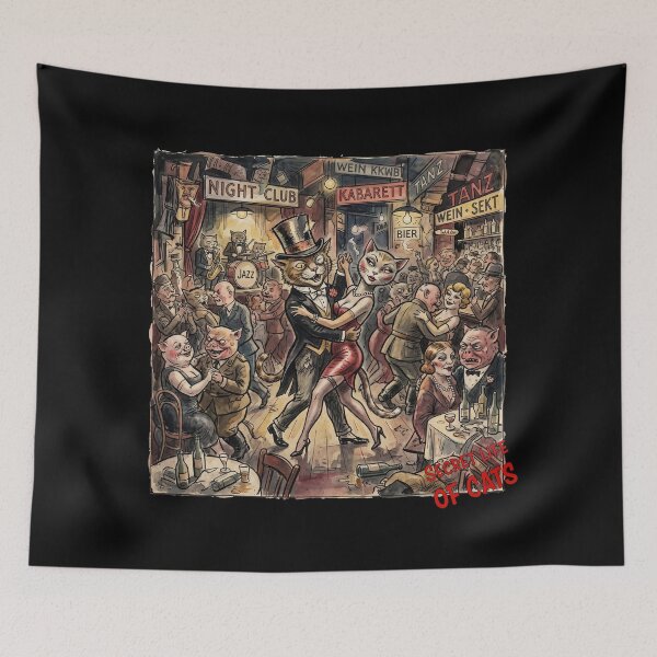 Item preview, Weimar Nightshade: The Secret Life of Cabaret Cats Art Print designed and sold by FreiherrPK.