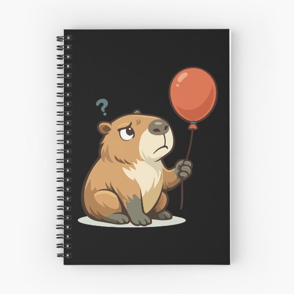 Item preview, Curious Capybara Cartoon with Balloon  designed and sold by stylishdzign.