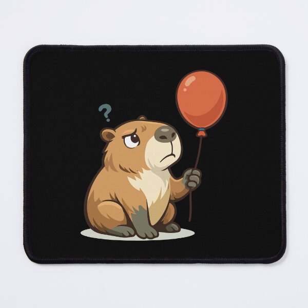 Item preview, Curious Capybara Cartoon with Balloon  designed and sold by stylishdzign.