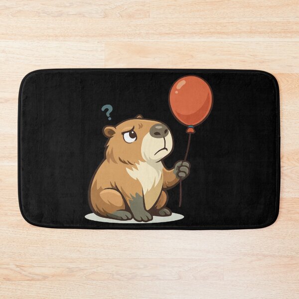 Item preview, Curious Capybara Cartoon with Balloon  designed and sold by stylishdzign.