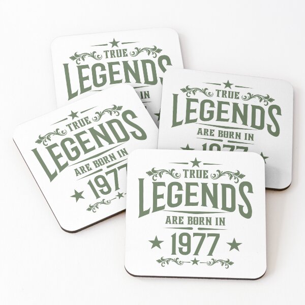 Item preview, True Legends Born in 1977 Birthday Vintage Typography Birth Year designed and sold by HYPNK.