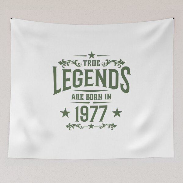 Item preview, True Legends Born in 1977 Birthday Vintage Typography Birth Year designed and sold by HYPNK.