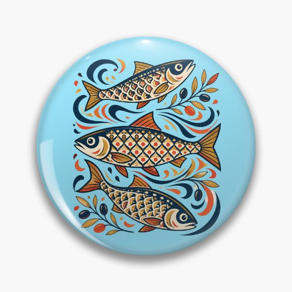 Item preview, Mediterranean Sardine Coastal Illustration designed and sold by Fun2Fentastic.