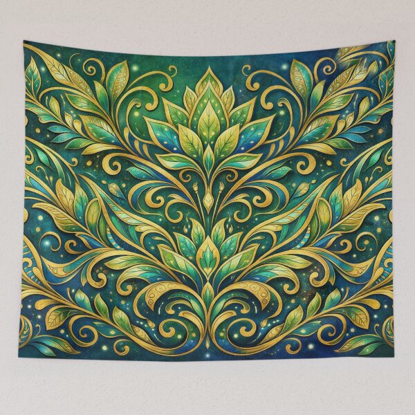 Item preview, Golden botanical ornament dreams designed and sold by Sigtrix.