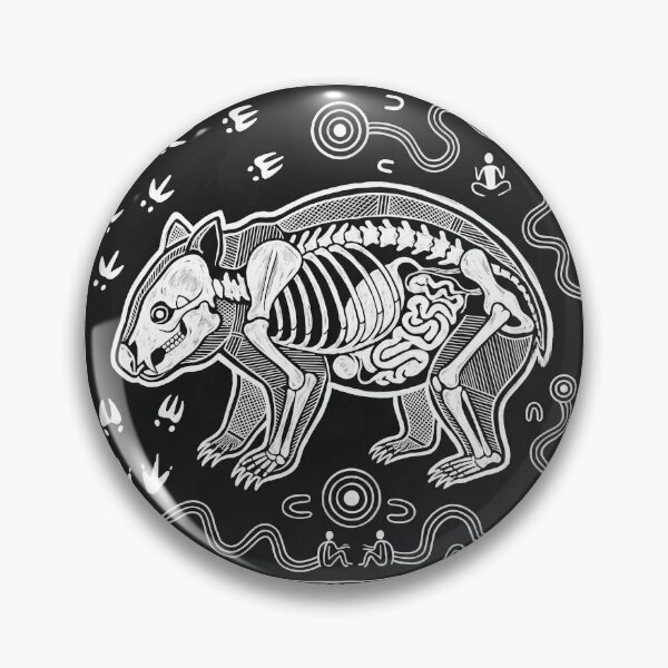 Item preview, The Armored Burrower: Aboriginal Style X-Ray Common Wombat Art Print designed and sold by FreiherrPK.