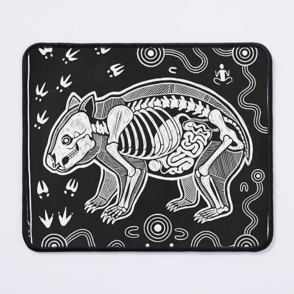 Item preview, The Armored Burrower: Aboriginal Style X-Ray Common Wombat Art Print designed and sold by FreiherrPK.
