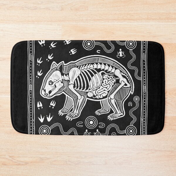 Item preview, The Armored Burrower: Aboriginal Style X-Ray Common Wombat Art Print designed and sold by FreiherrPK.