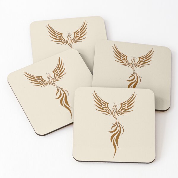 Item preview, Majestic Gold Phoenix Rising Silhouette Art designed and sold by URSM.