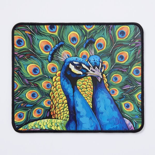 Item preview, Peacock Couple – Colorful Wildlife Art designed and sold by black-canvas-fauna.