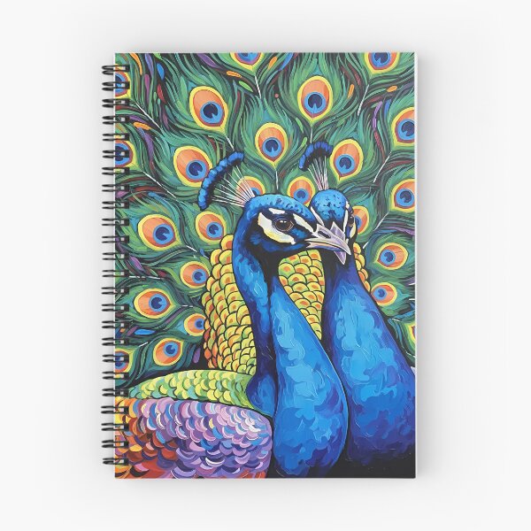 Item preview, Peacock Couple – Colorful Wildlife Art designed and sold by black-canvas-fauna.