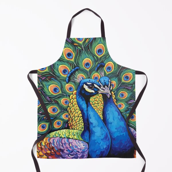 Item preview, Peacock Couple – Colorful Wildlife Art designed and sold by black-canvas-fauna.