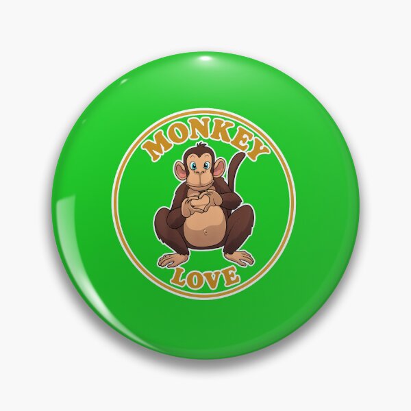 Item preview, Monkey Love Vintage Circle Badge designed and sold by HallelujahToys.
