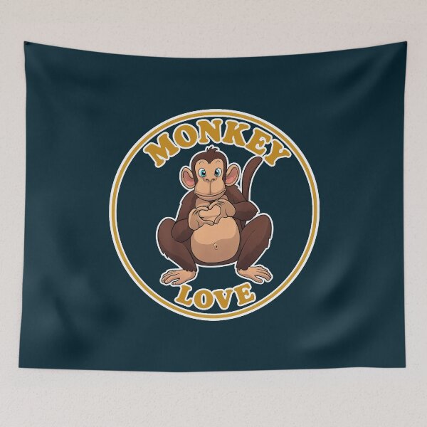 Item preview, Monkey Love Vintage Circle Badge designed and sold by HallelujahToys.