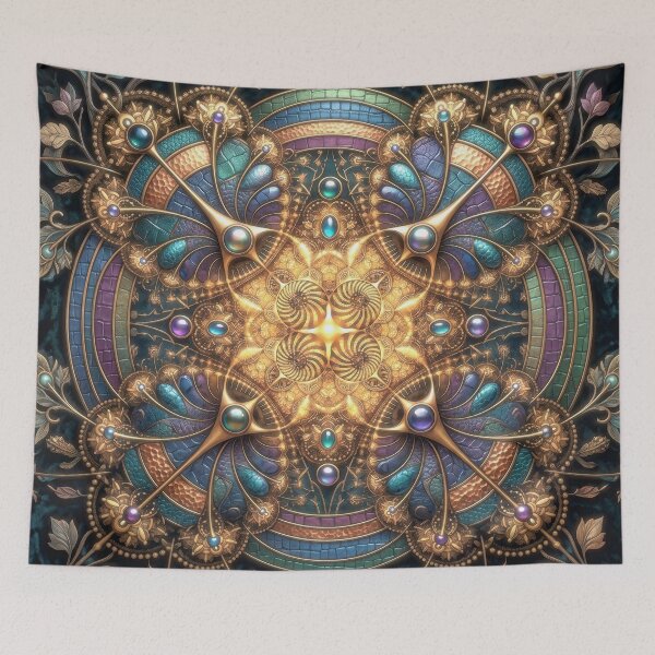Item preview, Mystic Golden Nouveau Filigree Kaleidoscope designed and sold by Frackxion.