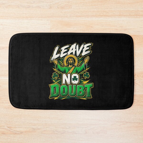Item preview, Touchdown Jesus Leave No Doubt Irish Football Shamrock designed and sold by ElisaLitien.
