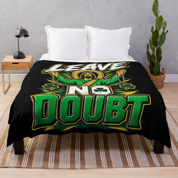 Item preview, Touchdown Jesus Leave No Doubt Irish Football Shamrock designed and sold by ElisaLitien.